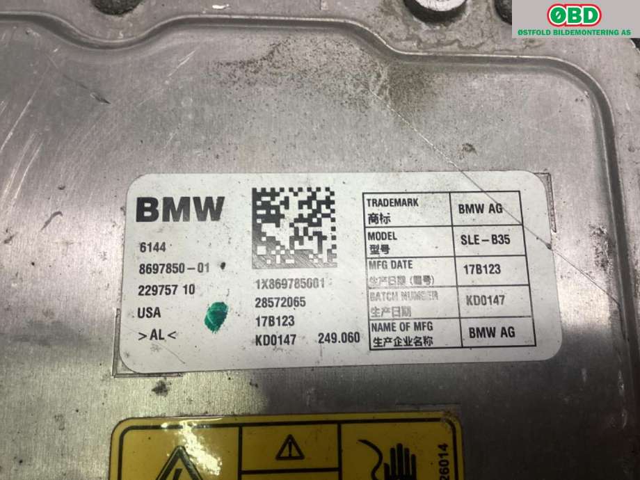 Inverter elbil til BMW 2-Serie 2014-2021 (F22/F23) (F22/F23) (BMW|61 44 8 697 850||61448697850)