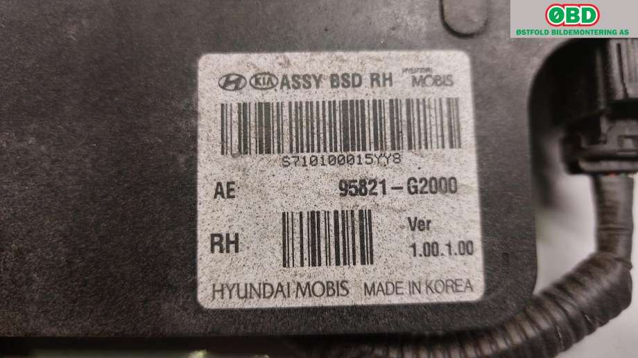 Sensor radar til Hyundai Ioniq Electric 2016-2019 (Fase 1) (HYUNDAI|95821G 2000||95821G2000)