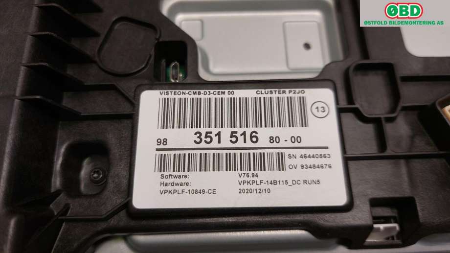 Instrumentpanel til Opel Corsa F 2019-->>  (OPEL Corsa-e|9835151680|)