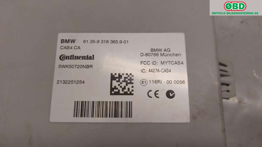 Styreenhet diverse til BMW 5-Serie 2010-2017 (F10/F11) (F10/F11) (BMW|61 35 6 809 372|)