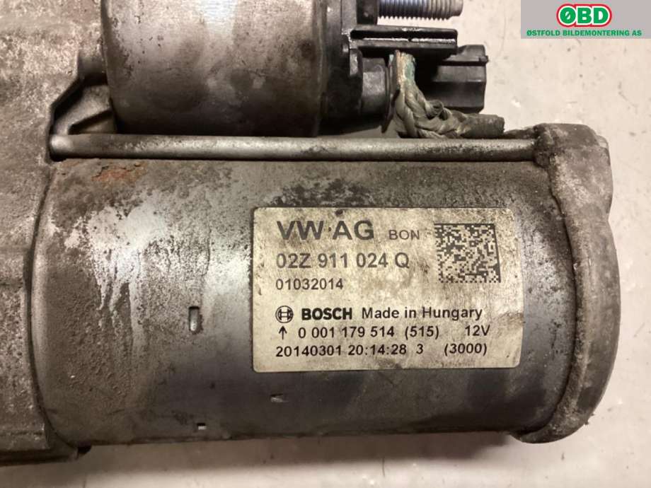 Starter til VW Golf VII 2012-2017 (Fase 1)  (VOLKSWAGEN|02Z 911 024 Q|02Z 911 022 C|)