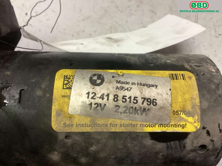 Starter diesel til BMW 1-Serie 2011-2015 (Fase 1) (F20/F21) (F20/F21) (BMW|12 41 8 571 905||12418515796)