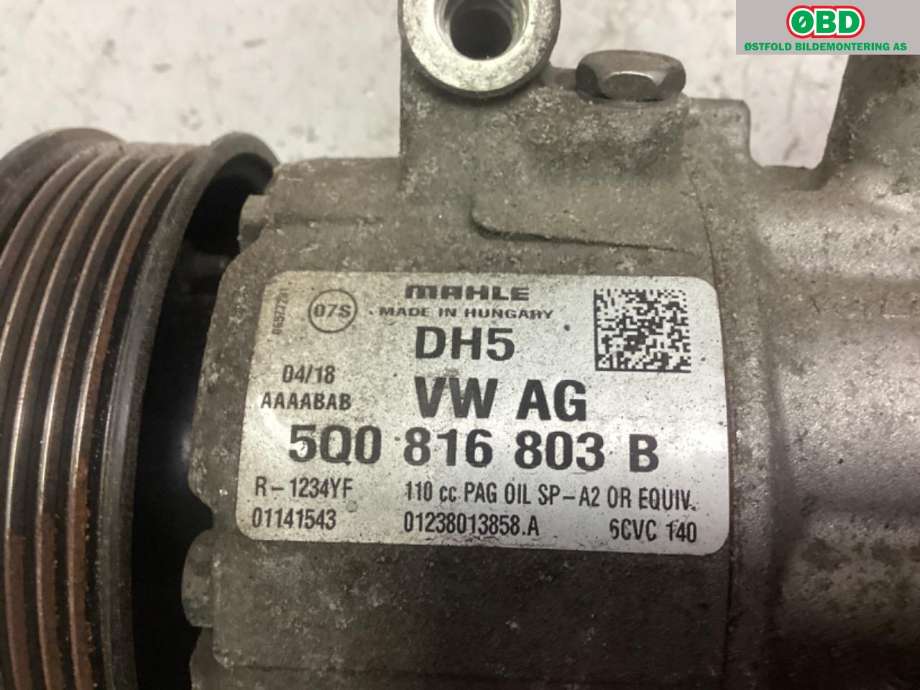 Aircondition kompressor til VW Golf VII 2017-2020 (Fase 2)  (VOLKSWAGEN|5Q0 816 803 D||5Q0816803B)