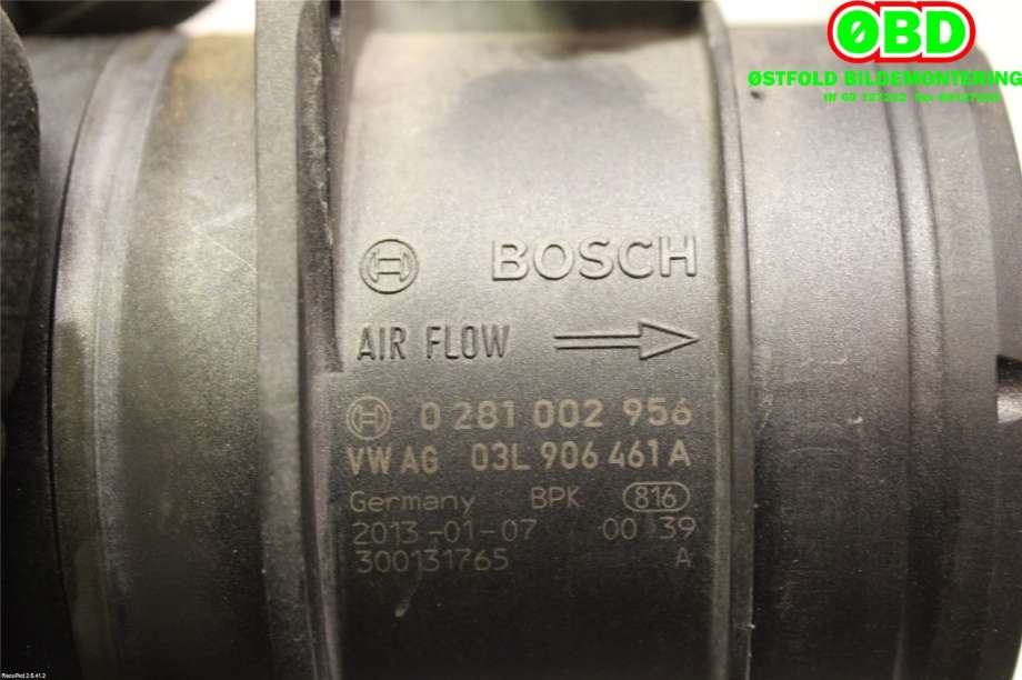Luftmengde/luftmassemåler til VW Passat 2011-2015 (B7) (B7) (VOLKSWAGEN|03L 906 461 A|0281002956|03L906461A)