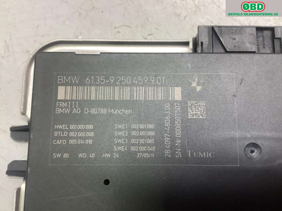 Styreenhet diverse til BMW X3 2010-2017 (F25) (F25) (BMW|61 35 6 992 947||61359250459)