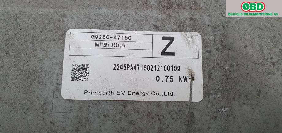 Batteripakke elbil til Toyota Corolla 2019-->>  (TOYOTA|G951047121|)