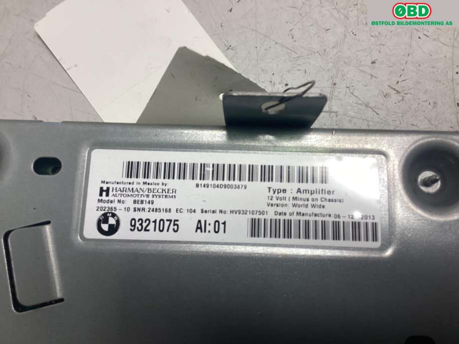 Bilstereo forsterker til BMW X5 2013-2018 (F15) (F15) (BMW|65 12 9 321 075|)