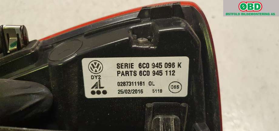 Baklykt høyre til VW Polo 2014-2017 (Type V, Fase 2)  (VOLKSWAGEN|6C0 945 096 K||6C0945096K)