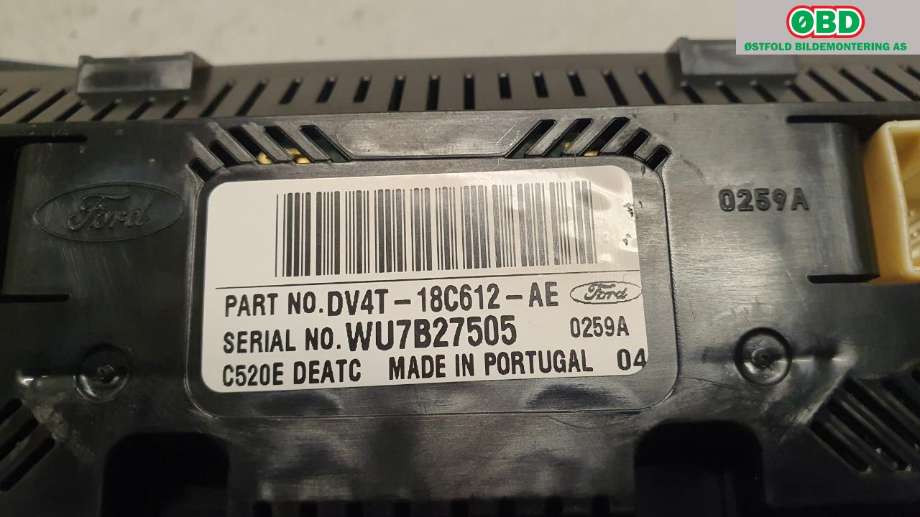 Varmeapparat betjening til Ford Kuga 2013-2019  (FORD|2056864||DV4T18C612AE)
