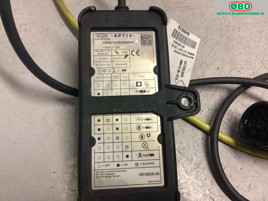 Batterilader kabel til BMW X3 2017-->> (G01) (G01) (BMW|61 44 7 827 899|)