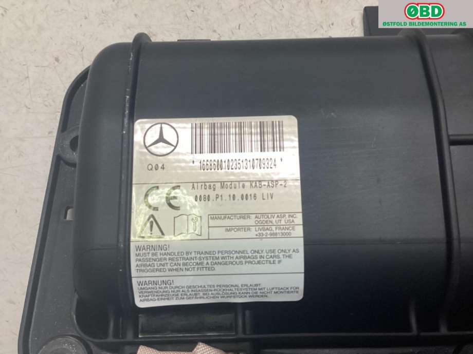 Airbag kne til Mercedes ML 2011-2015 (Fase 1) (W166) (W166) (MERCEDES|A 166 860 01 02|)