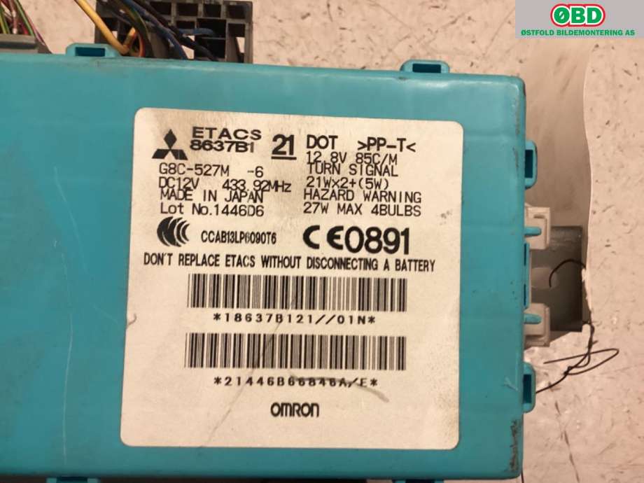 Sikringsboks til Mitsubishi Pajero 2016-2019 (Type IV, Fase 2) (MITSUBISHI|8637B121|MN134150|)