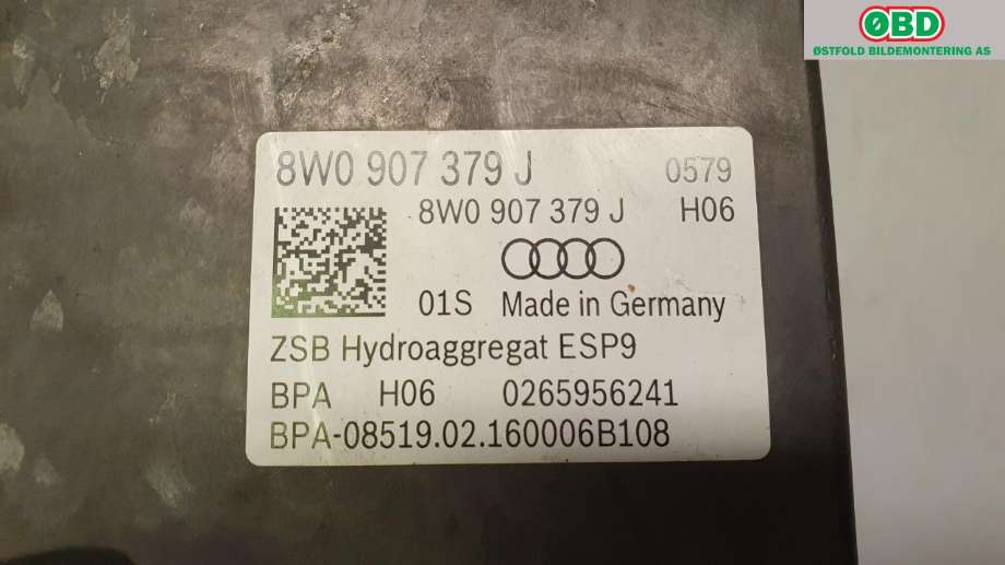 ABS sentral til Audi A4 2015-2019 (Type V, Fase 1) (B9) (B9) (AUDI|8W0 614 517 H|)