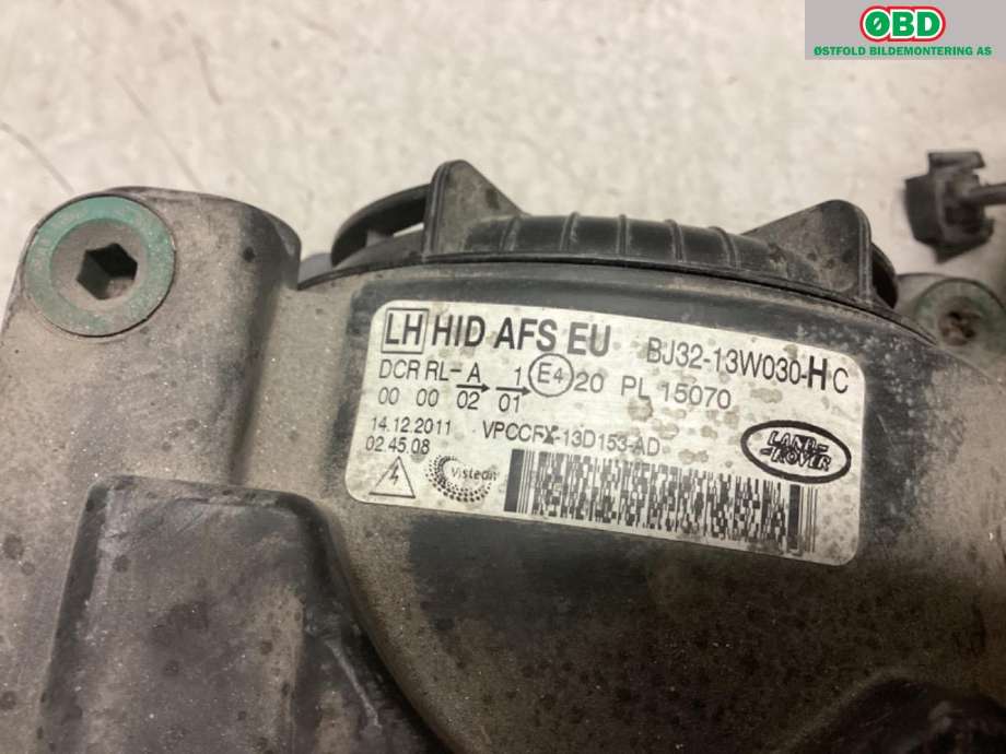 Frontlykt venstre halogen til Land Rover Range Rover, Evoque 2011-2019 (Type I)  (LAND-ROVER|LR024270|)