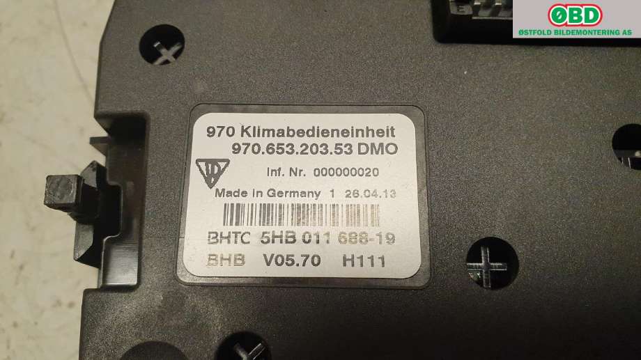Varmeapparat betjening til Porsche Panamera 2009-2017 (Type I) (970) (970) (PORSCHE|970 653 401 50|)