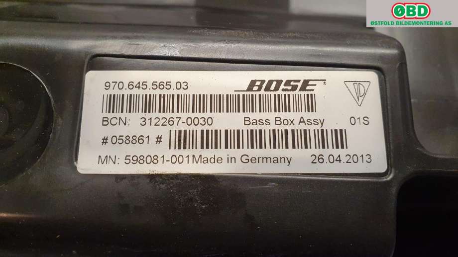 Bilstereo høyttaler til Porsche Panamera 2009-2017 (Type I) (970) (970) (PORSCHE|970 645 565 03|)