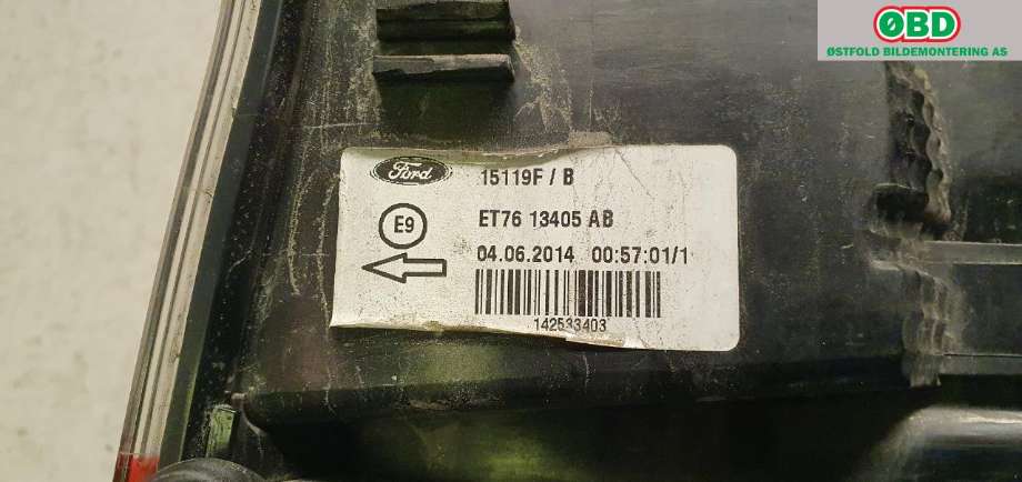 Baklykt venstre til Ford Transit Courier 2014-2018 (Type I, Fase 1)  (FORD|2069626|)