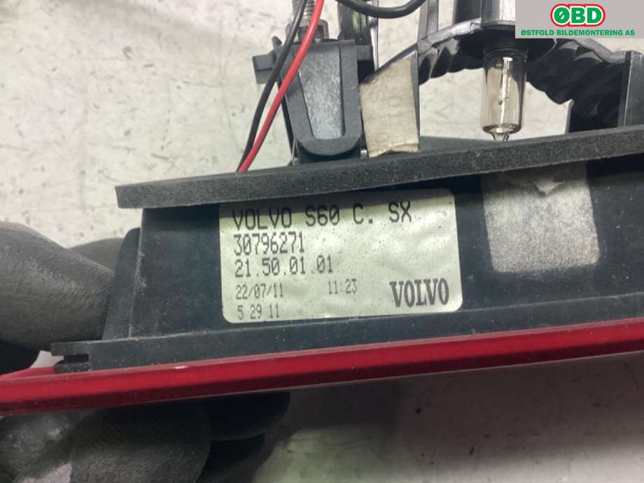 Baklykt venstre indre til Volvo S60 2010-2014 (Type II, Fase 1)  (VOLVO|30796271|)
