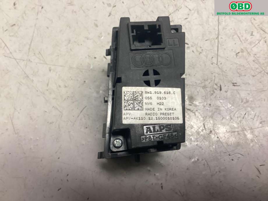Bryter diverse til Audi A4 2015-2019 (Type V, Fase 1) (B9) (B9) (AUDI||8W1919616C)