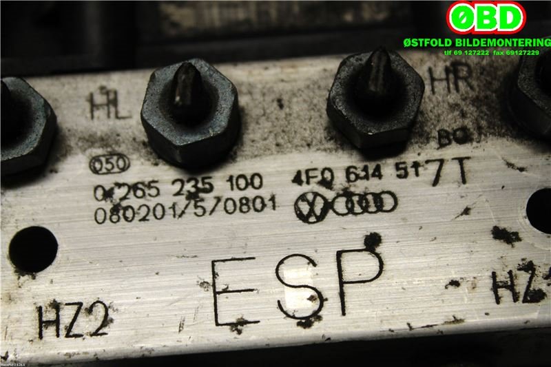 ABS sentral til Audi A6 2008-2011 (Type III, Fase 2) (C6) (C6) (AUDI|4F0 614 517 AB||4F0614517T)