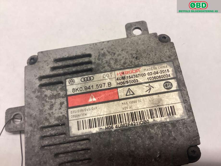Styreenhet xenon/ballast til Škoda Octavia 2013-2016 (Type III, Fase 1)  (SKODA|8K0 941 597 E||8K0941597B)