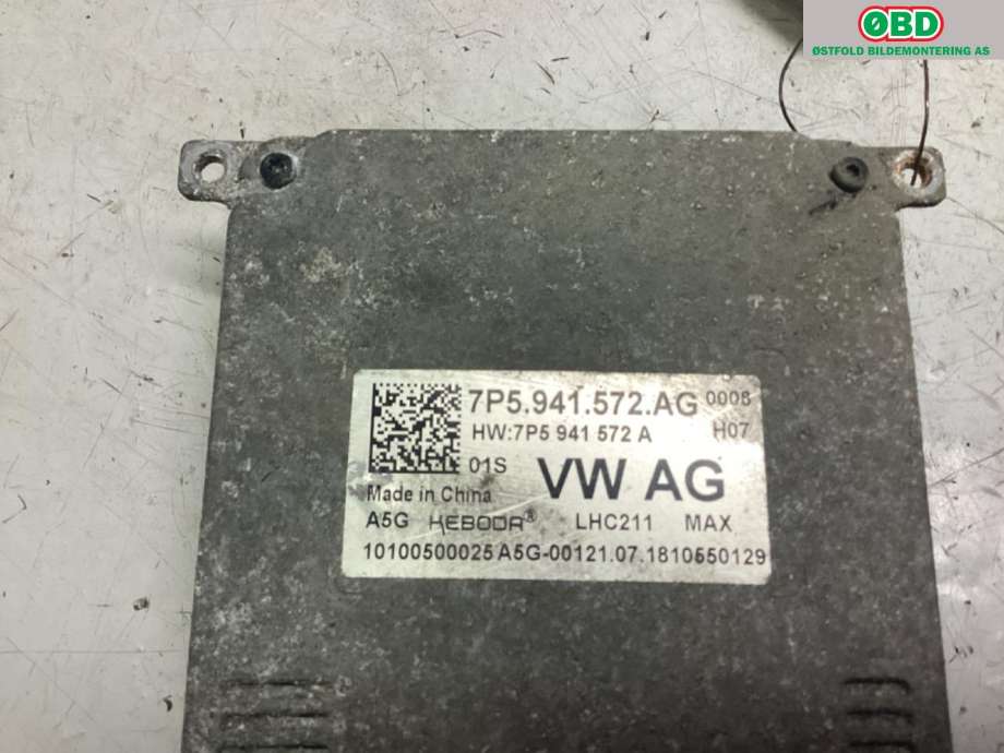 Styreenhet xenon/ballast til VW e-Golf 2017-2020 (Fase 2)  (VOLKSWAGEN|7P5 941 572 AG||7P5941572AG)