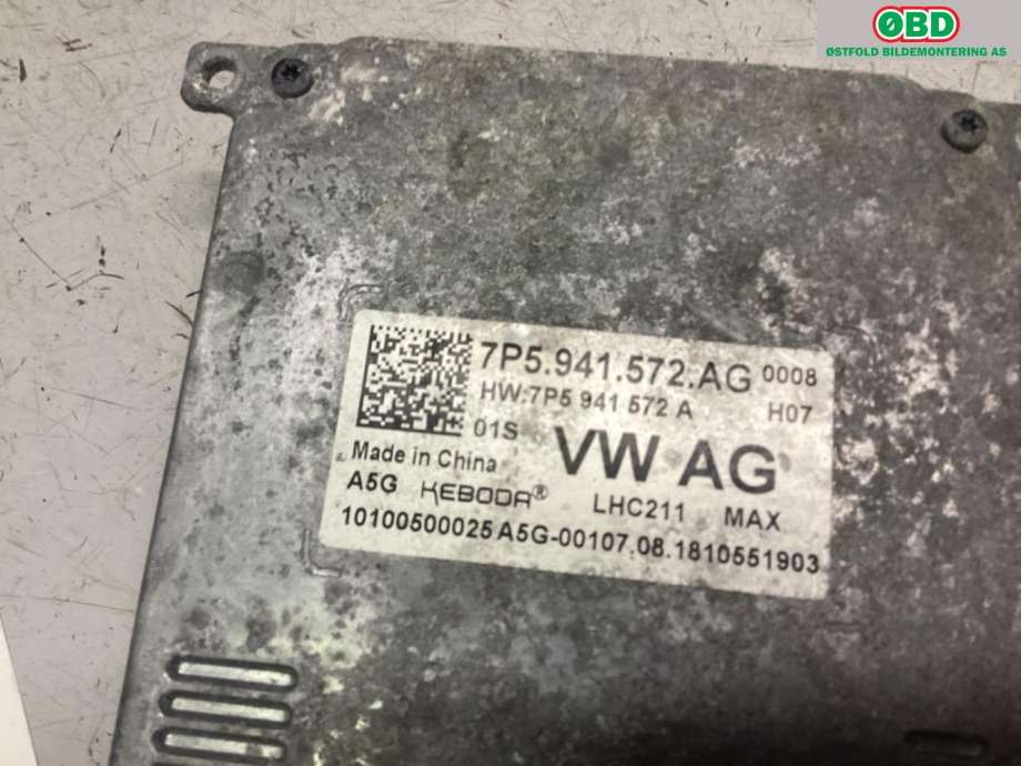 Styreenhet xenon/ballast til VW e-Golf 2017-2020 (Fase 2)  (VOLKSWAGEN|7P5 941 572 AG||7P5941572AG)