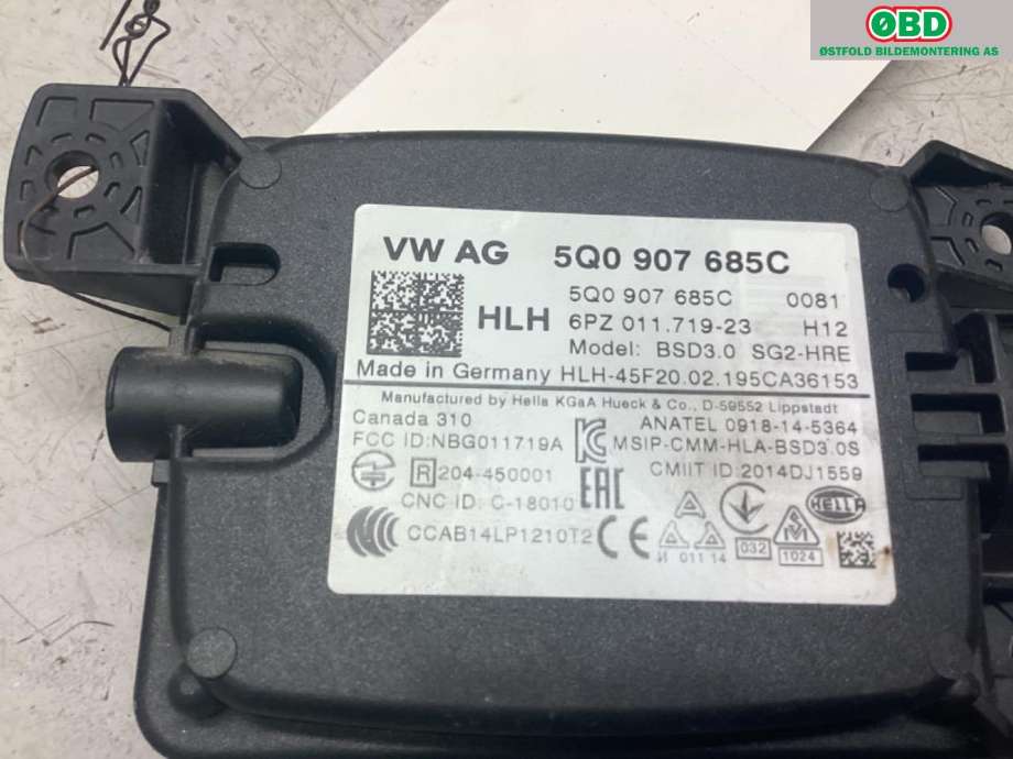 Sensor radar til VW e-Golf 2017-2020 (Fase 2)  (VOLKSWAGEN|5Q0 907 685 C||5Q0907685C)