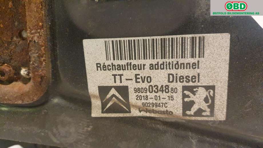 Dieselvarmer til Peugeot Expert 2016-->> (Type III) (PEUGEOT|98 090 348 80|98 090 347 80|9809034880)