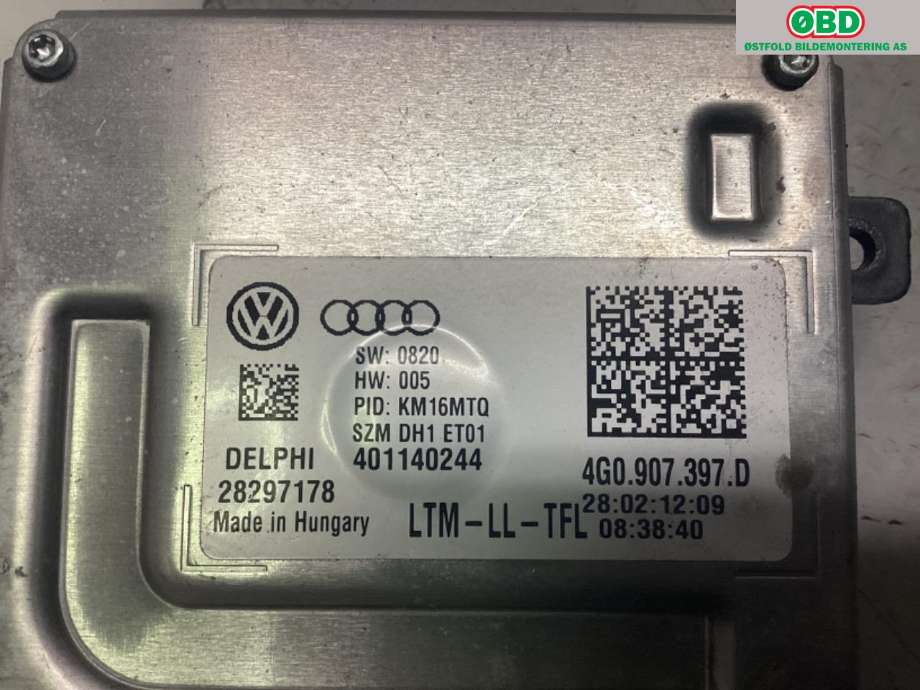 Styreenhet xenon/ballast til Audi A4, Allroad 2009-2016 (Type I) (B8) (B8) (AUDI|4G0 907 697 D||4G0907397D)