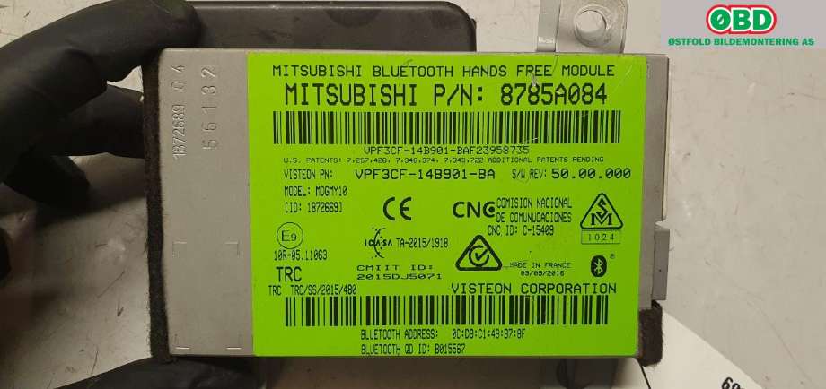 Styreenhet bluetooth til Mitsubishi Pajero 2016-2019 (Type IV, Fase 2)  (MITSUBISHI|8785A084|)
