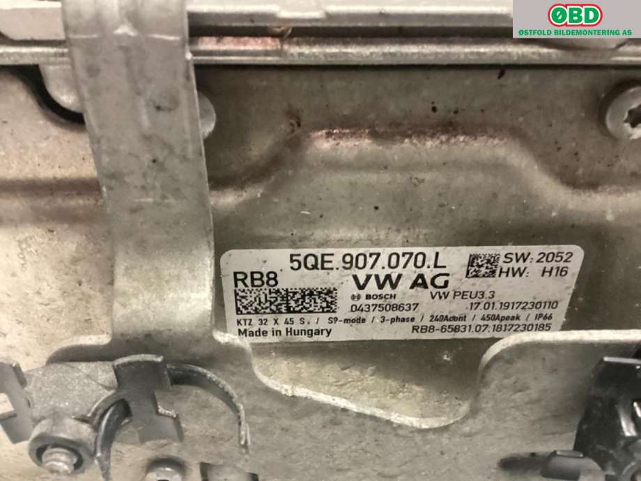 Inverter elbil til VW e-Golf 2017-2020 (Fase 2) (VOLKSWAGEN|5QE 907 070 L||5QE907070L)