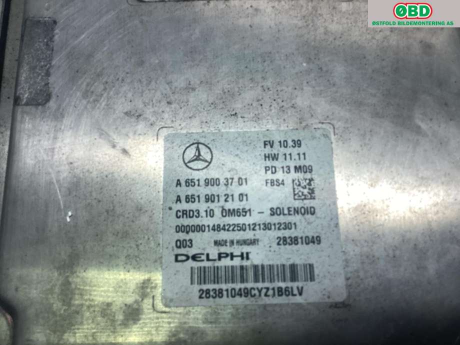 Styreenhet motor til Mercedes E-Klasse 2013-2016 (Fase 2) (W212) (W212) (MERCEDES|A 651 900 37 01||6519003701)