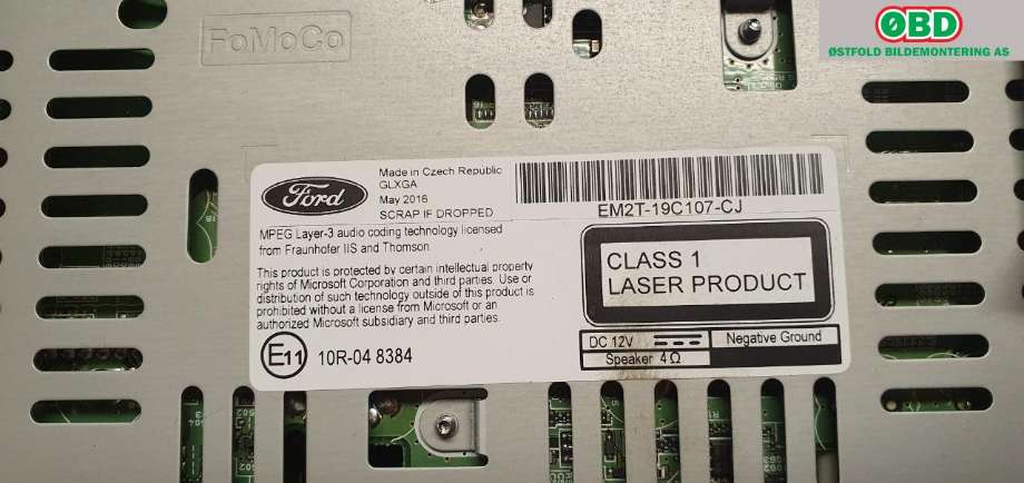 Bilstereo til Ford S-Max 2015-->> (Type II)  (FORD|2502577||EM2T19C107CJ)