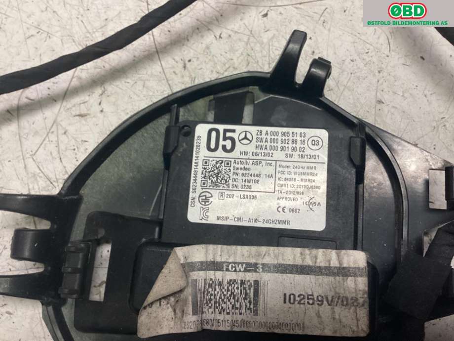 Sensor radar til Mercedes A-Klasse 2012-2018 (W176) (W176) (MERCEDES|A 000 905 51 03||0009055103)