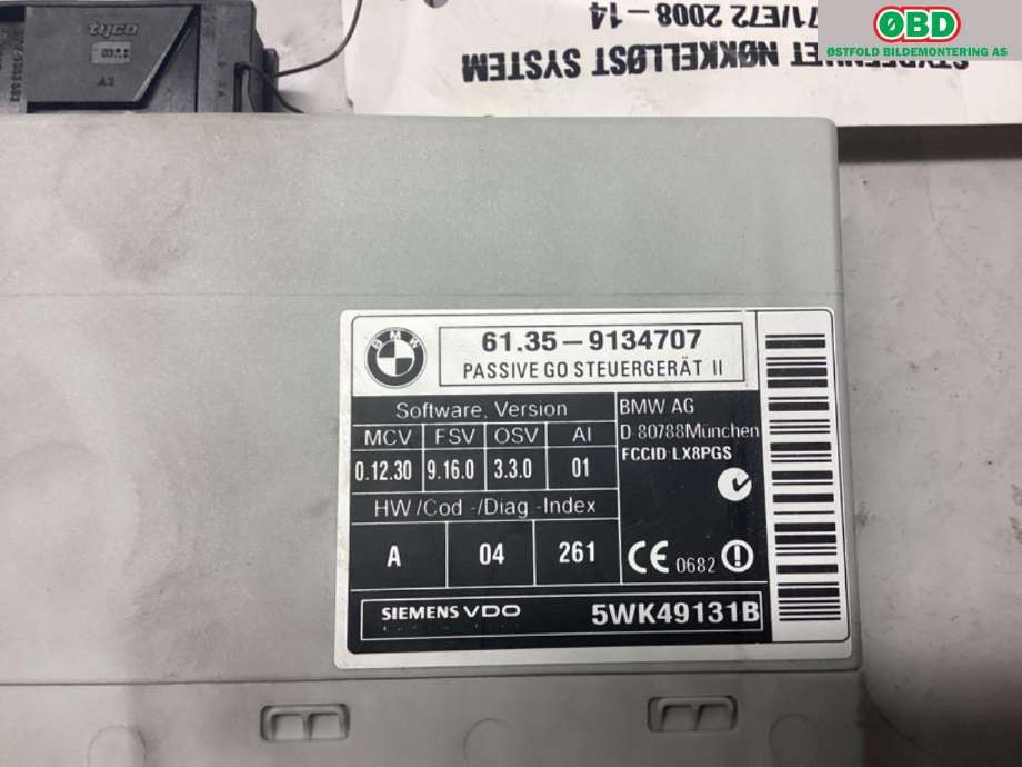 Styreenhet nøkkelfri/keyless til BMW X6 2008-2014 (E71/E72) (E71/E72) (BMW|61359134707|)