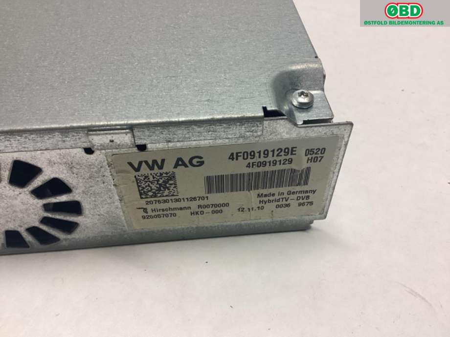Bilstereo diverse til Audi A8 2010-2013 (Type III, Fase 1) (AUDI|4F0 919 129 E||4F0919129E)