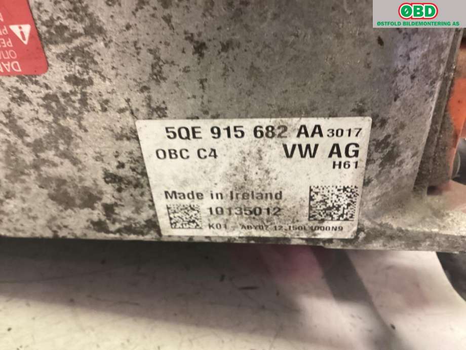 Batterilader (OBC - On Board Charger) til VW e-Golf 2014-2017 (Fase 1)  (VOLKSWAGEN|5QE 915 682 AA||5QE915682AA)