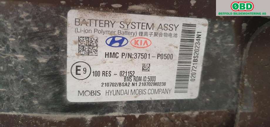 Batteripakke elbil til Hyundai Tucson 2021-->>  (HYUNDAI|37501P0500|)