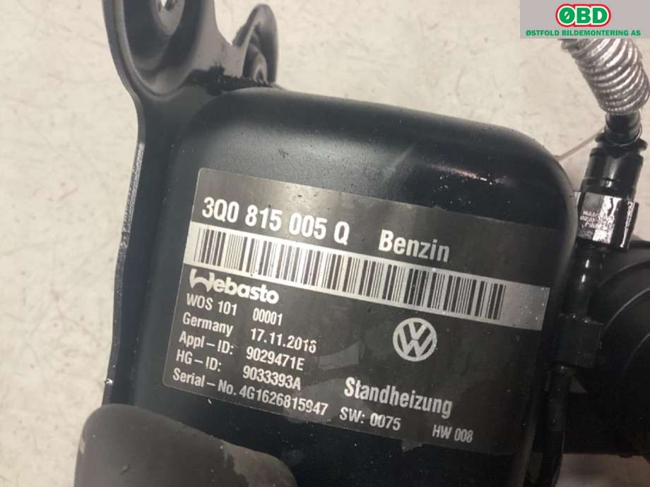 Bensinvarmer til VW Passat 2015-2019 (Fase 1) (B8) (B8) (VOLKSWAGEN|5Q0 898 008 G|5WA 815 007 D|3Q0815005Q)