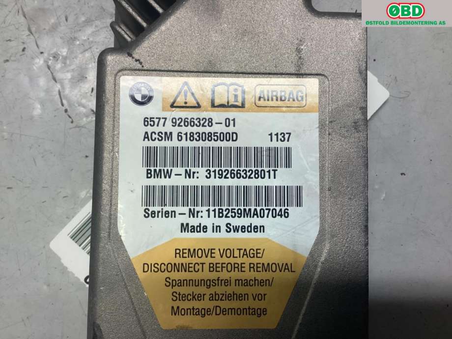 Airbag elektronikk til BMW 7-Serie 2009-2015 (F01/F02/F03/F04) (F01/F02/F03/F04) (BMW|65 77 9 266 328|)