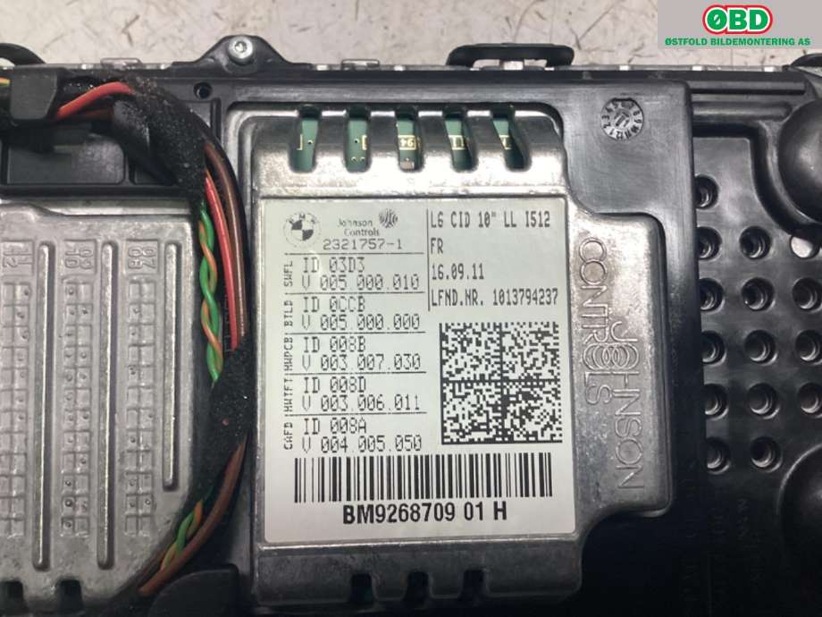 Instrument kjørecomputer til BMW 7-Serie 2009-2015 (F01/F02/F03/F04) (F01/F02/F03/F04) (BMW|65 50 9 268 709|)