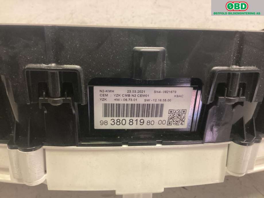 Instrumentpanel til Citroën Berlingo 2019-->> (Type III)  (CITROEN|98 380 819 80|)