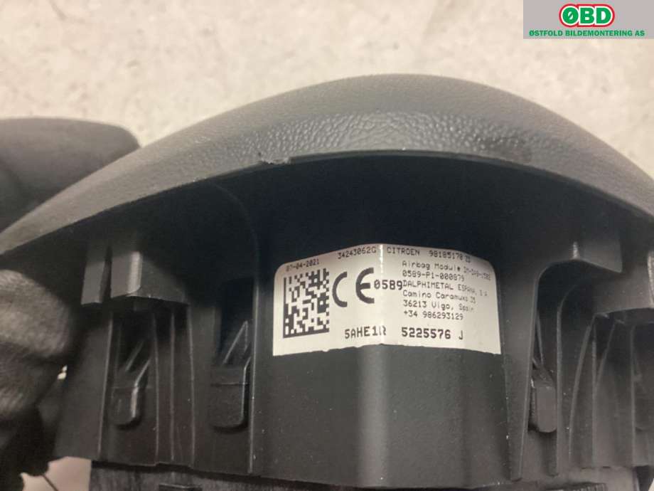 Airbag rattpute til Citroën Berlingo 2019-->> (Type III)  (CITROEN|98185170ZD|)