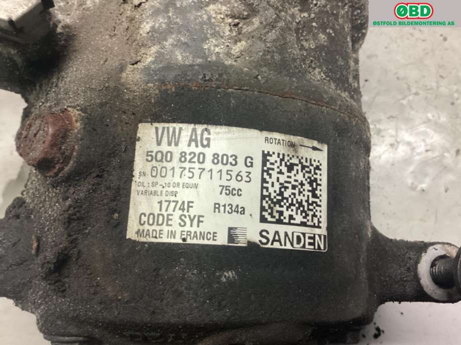 Aircondition kompressor til Škoda Rapid 2012-2019  (SKODA|5Q0 820 803 F|)