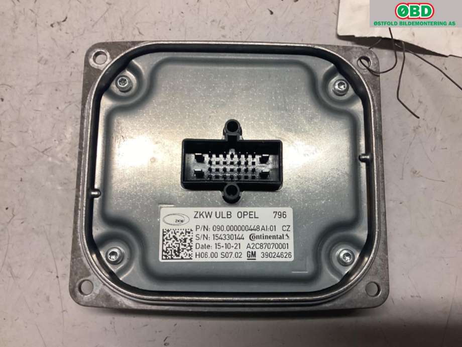 Styreenhet xenon/ballast til Opel Astra K 2015-->> (OPEL|39024626|)