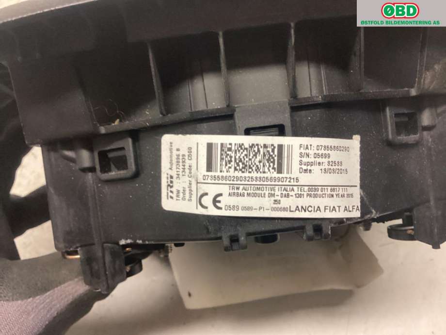 Airbag rattpute til Peugeot Boxer 2014-->> (Type III, Fase 2)  (Peugeot|16 123 441 80|)