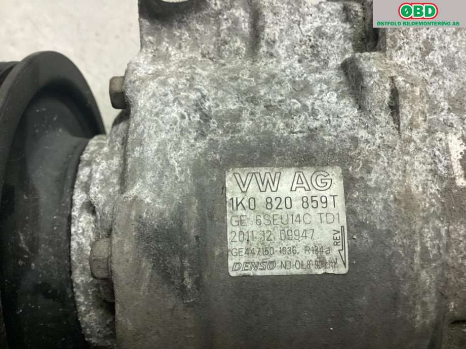 Aircondition kompressor til Audi A1 2010-2014 (Type I, Fase 1)  (AUDI|1K0 820 859 T|1K0 820 859 TX|1K0820859T)