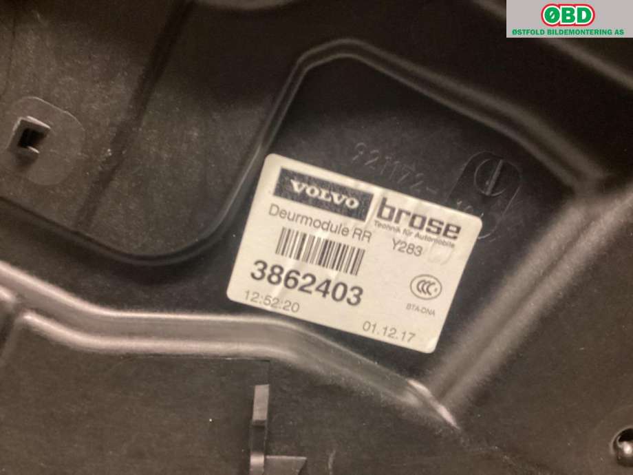 Ruteheis høyre bak til Volvo V60/V60 CC 2013-2018 (Type I, Fase 2)  (VOLVO|30784313|)