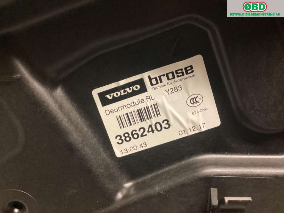 Ruteheis venstre bak til Volvo V60/V60 CC 2013-2018 (Type I, Fase 2)  (VOLVO|30784312|)